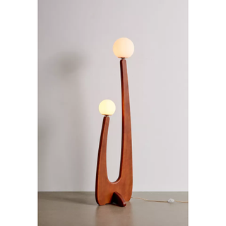 whimsical wooden floor lamp