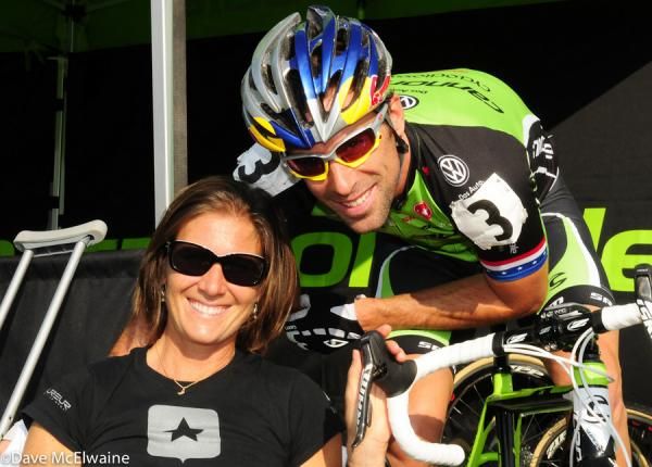 Tim Johnson and wife Lyne Bessette who is recovering from a crash a few weeks ago