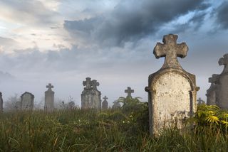 abandoned cemetery in Hungary