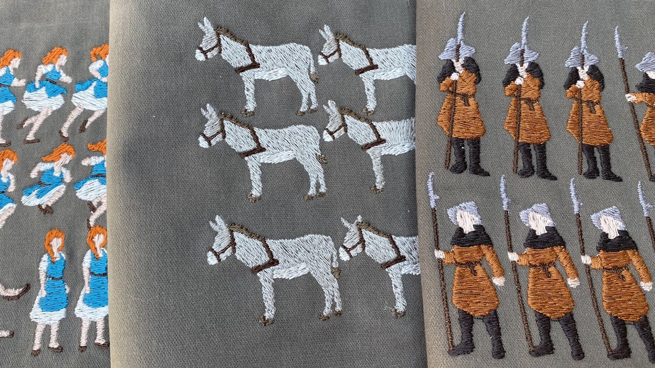 Embroidered sprite sheets for Scarlet Deer Inn