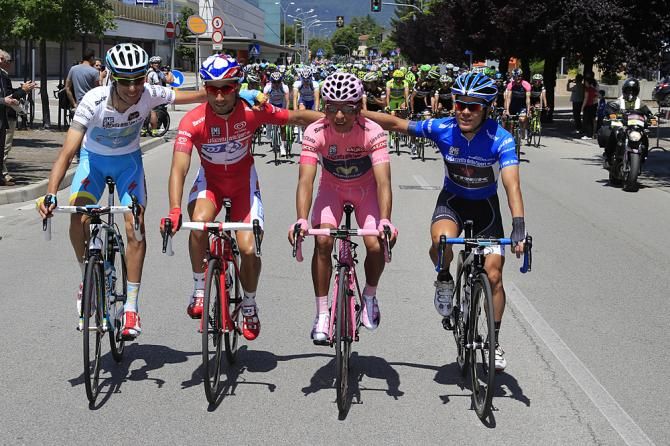 The jersey holders: Aru, Bouhanni, Quintana and Arredondo