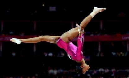 Gabby Douglas, 16, competes on the balance beam during her gold-medal winning performance Thursday at the London Olympics.