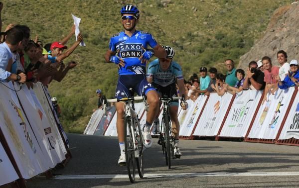 Alberto Contador (Saxo Bank) celebrates a win of stage 3 of the Tour of San Luis