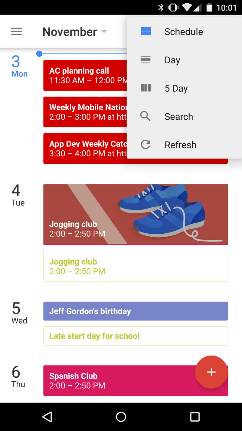 Android 5.0 Lollipop Calendar