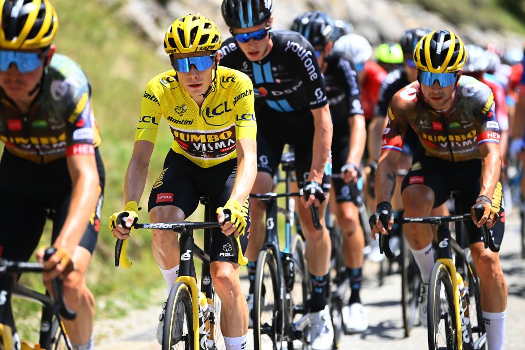 Jonas Vingegaard in the Tour de France leader's jersey