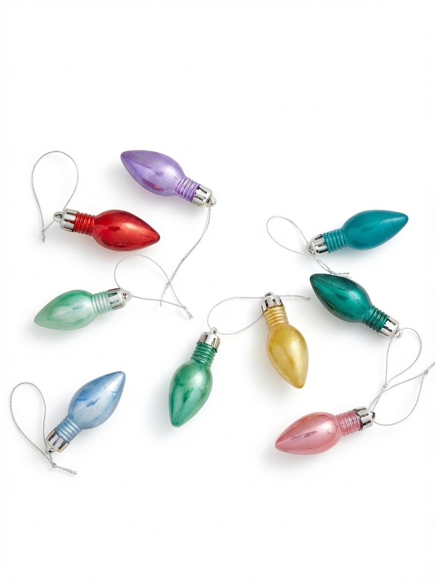 Pack of 9 Mini Shatterproof Light Shape Baubles