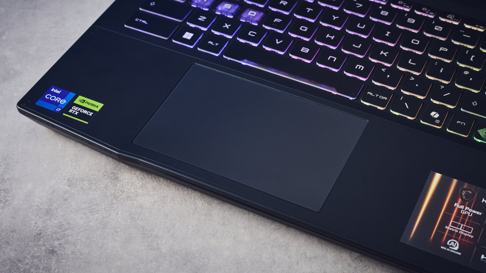 A black MSI Katana 15 HX B14W gaming laptop