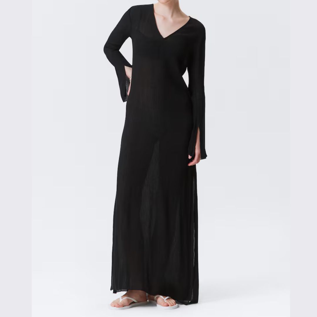 Weekday Sheer Long-Sleeved Maxi Dress