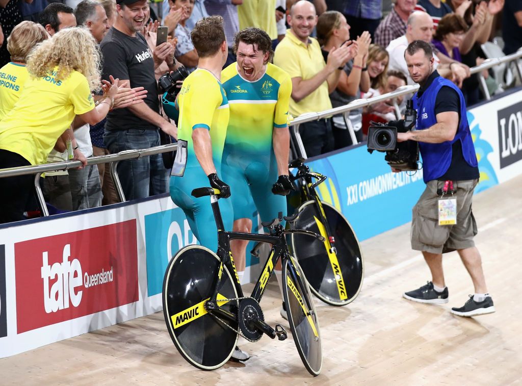 The men's team pursuiters were pretty pleased with their record ride