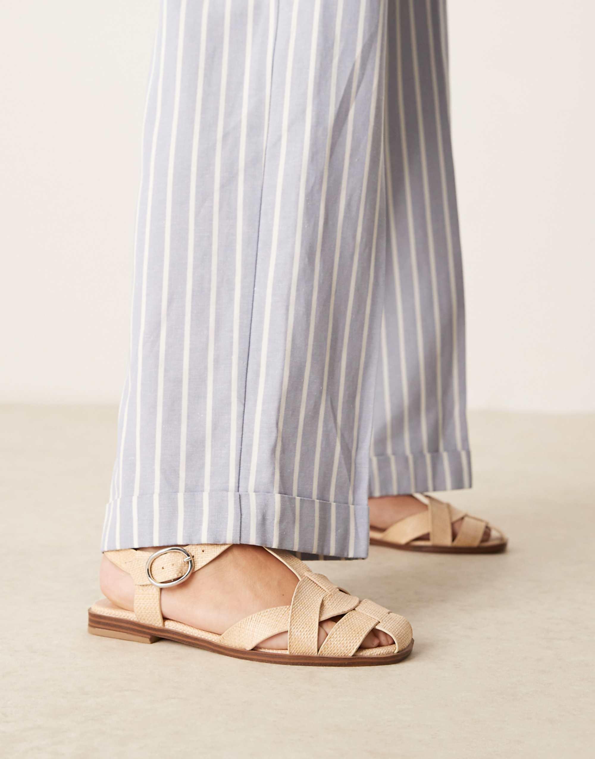 Asos Design Mirage Slim Fisherman Shoe in Natural Weave