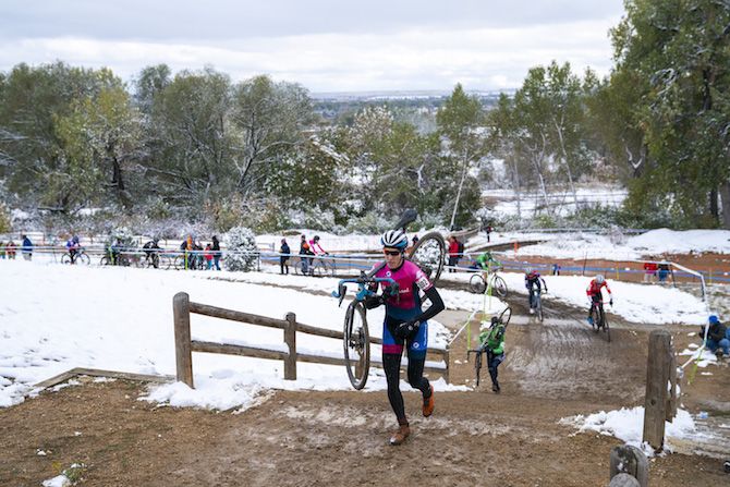 Sunny Gilbert en route to third place on day two of the 2018 US Open of Cyclocross