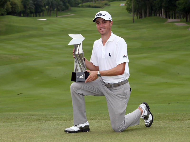 Justin Thomas Switches From Pants To Greyson Joggers At The