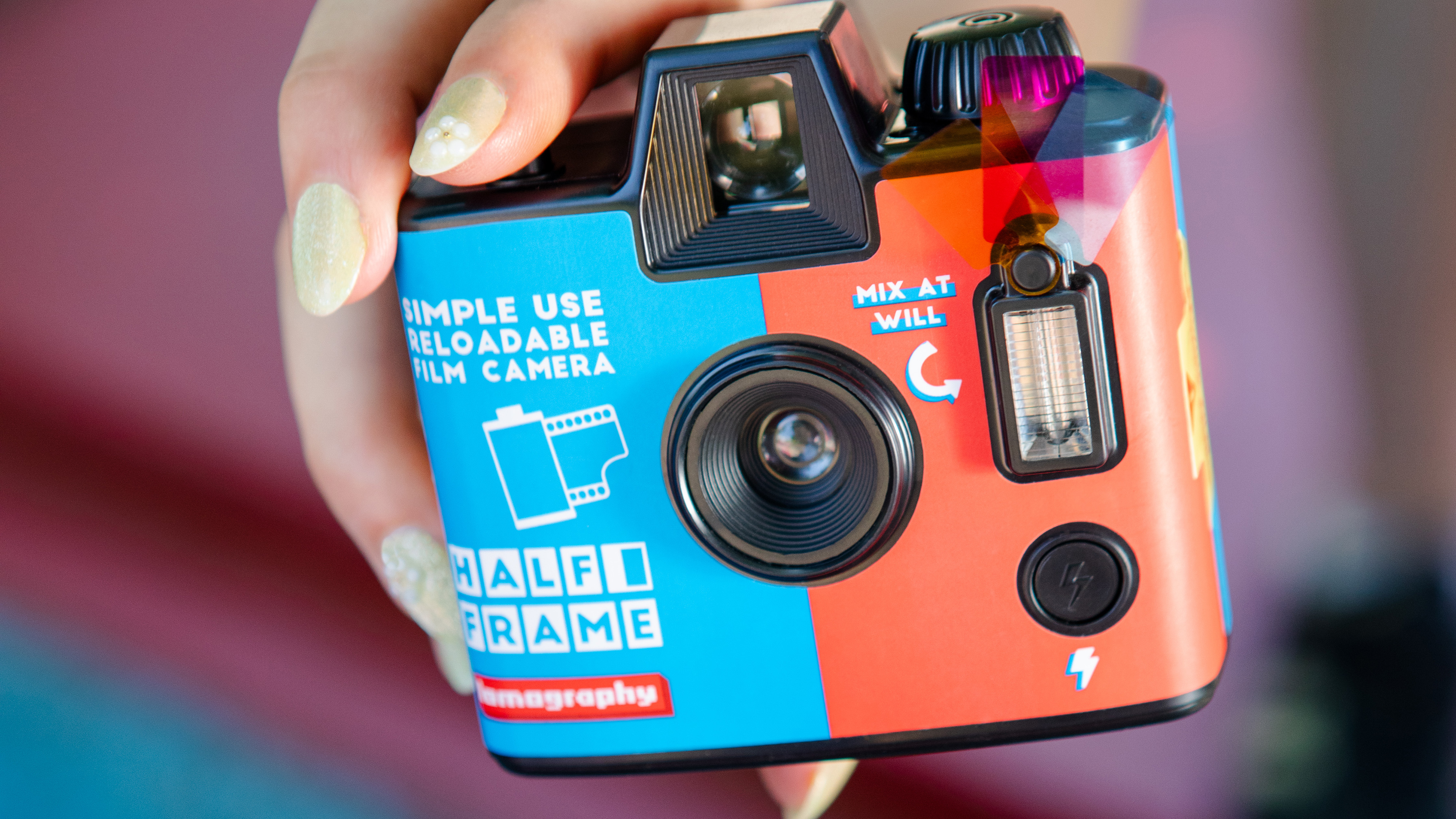 The Lomography Simple Use Half Frame camera used by a photographer