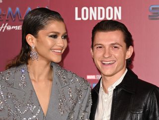 Tom Holland and Zendaya on a red carpet together