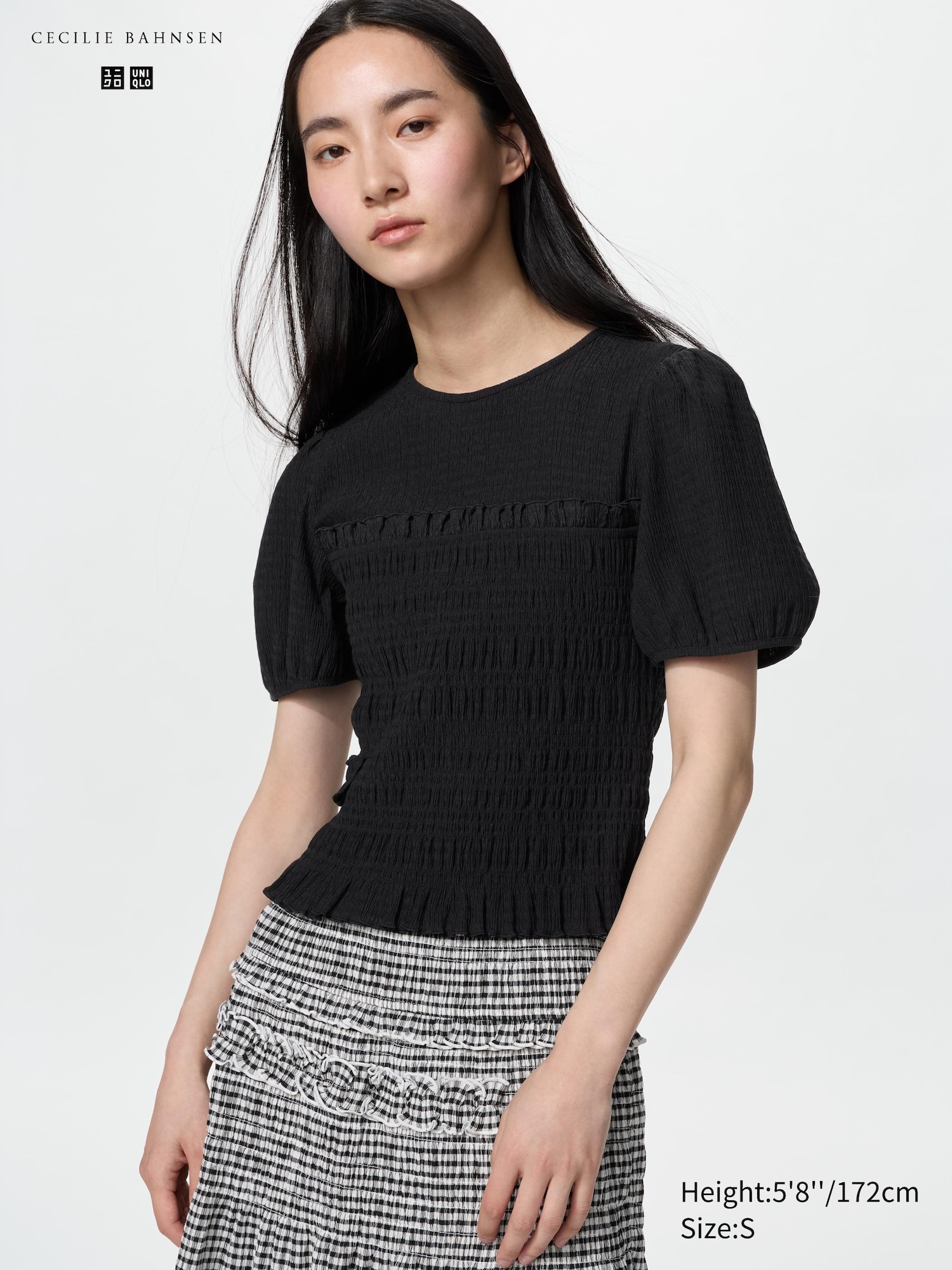 Shirring Volume Sleeve T-Shirt