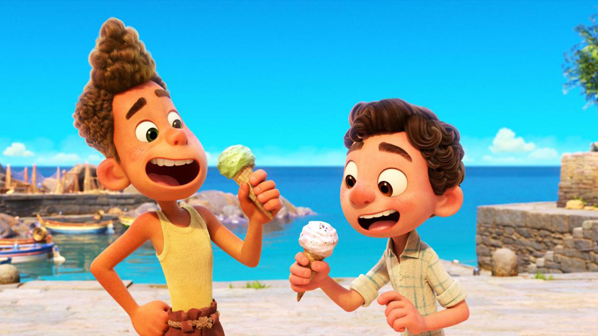 A still from Pixar's movie Luca