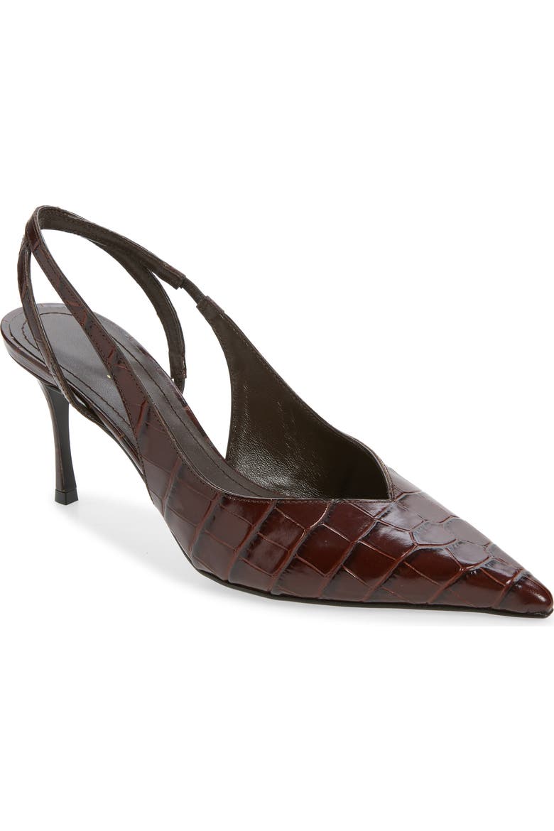 Croc Embossed Slingback Pump
