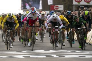 Alexander Kristoff sprints to win the first stage of Paris-Nice.