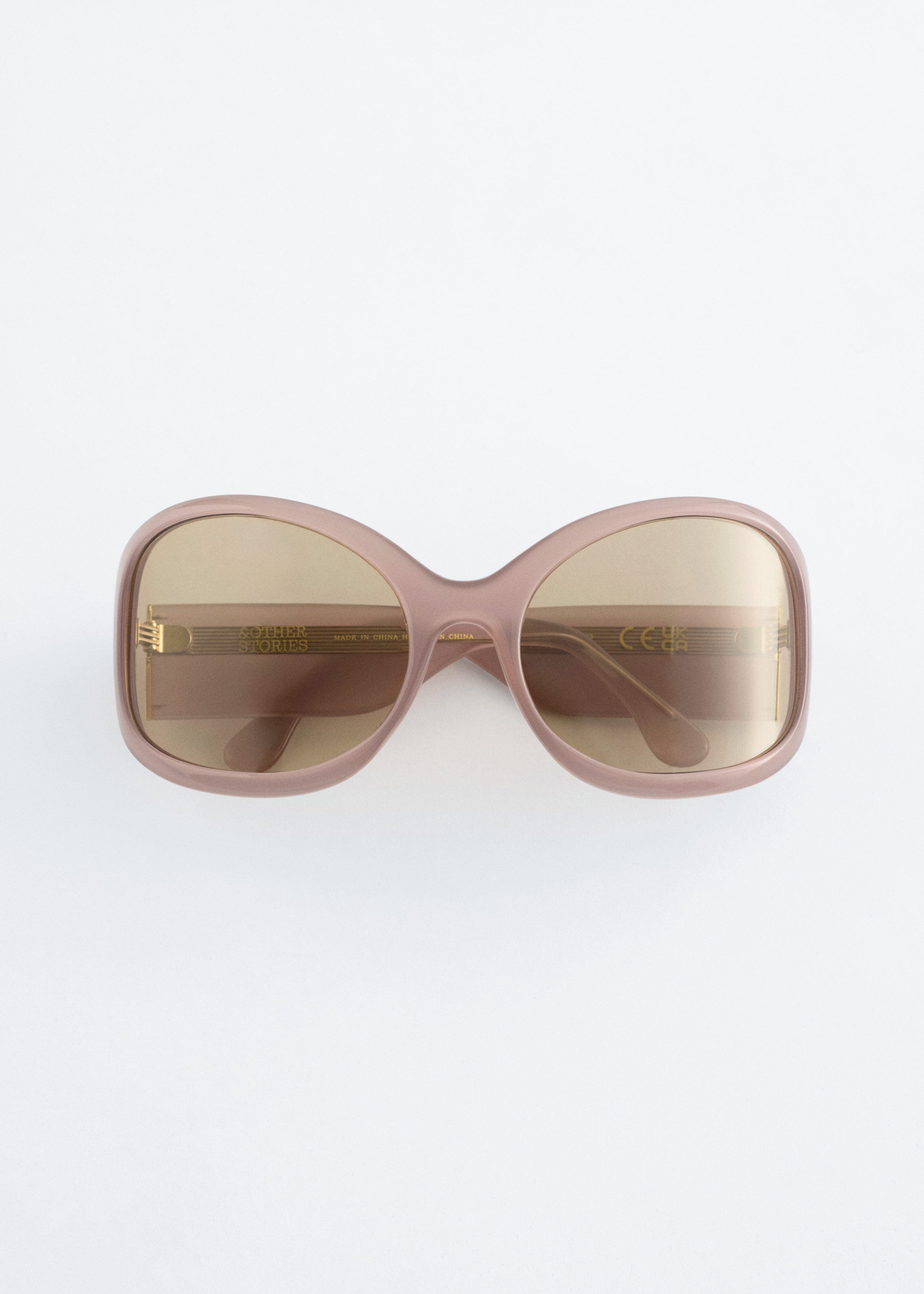 Oversized Oval Frame Sunglasses - Dusty Pink