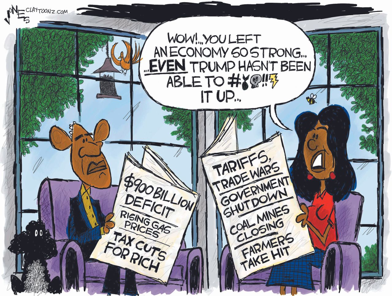 Political Cartoon U.S. The Obamas economy