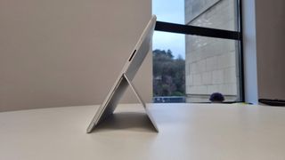 Surface Pro 8 in an office on a white table