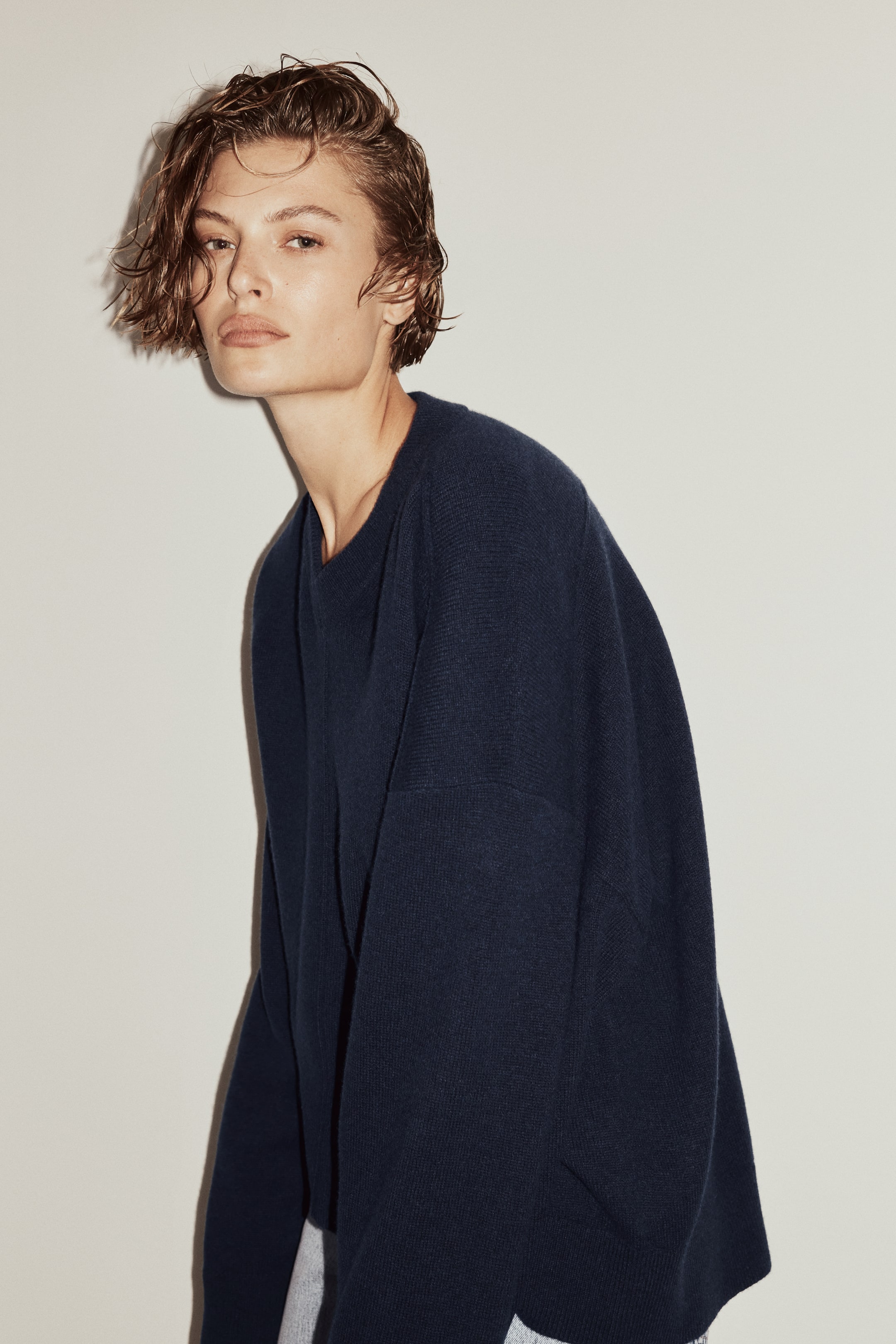 Cashmere-Blend Jumper - Navy Blue