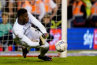 Nottingham Forest goalkeeper Brice Samba saves the final penalty