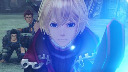 Shulk wielding the Monado in Xenoblade Chronicles Definitive Edition.