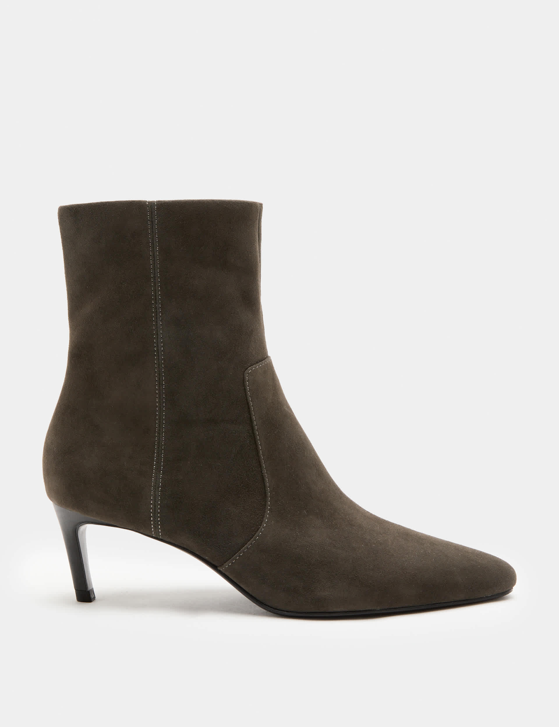 Suede Kitten Heel Pointed Ankle Boots