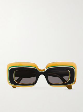 LOEWE EYEWEAR x Paula's Ibiza acetate sunglasses with multi-layered rectangular frame