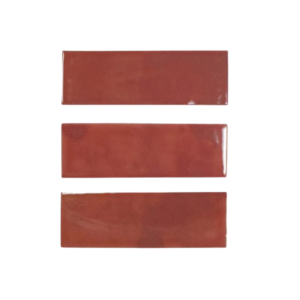 Baked Tiles, Marrakesh Brick Clay Red Gloss 5cm X 15cm