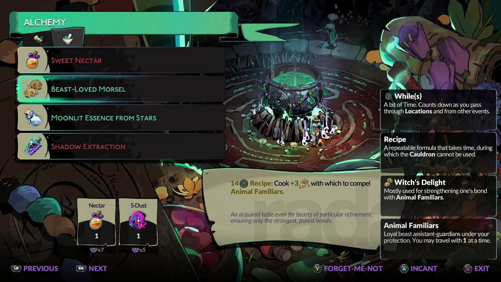 Hades 2 Beast-Loved Morsel recipe for upgrading Familiars