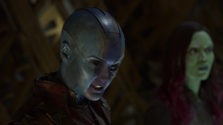 Karen Gillan as Nebula in Guardians 2