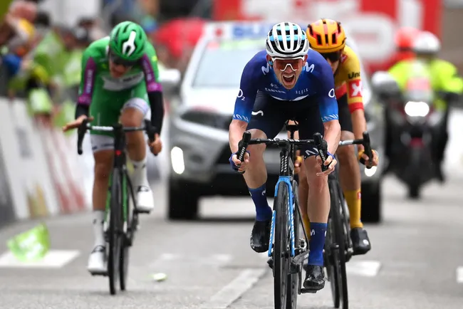 Gregor Mühlberger vince la quarta tappa del Tour of the Alps (Image credit: Tim de Waele/Getty Images)