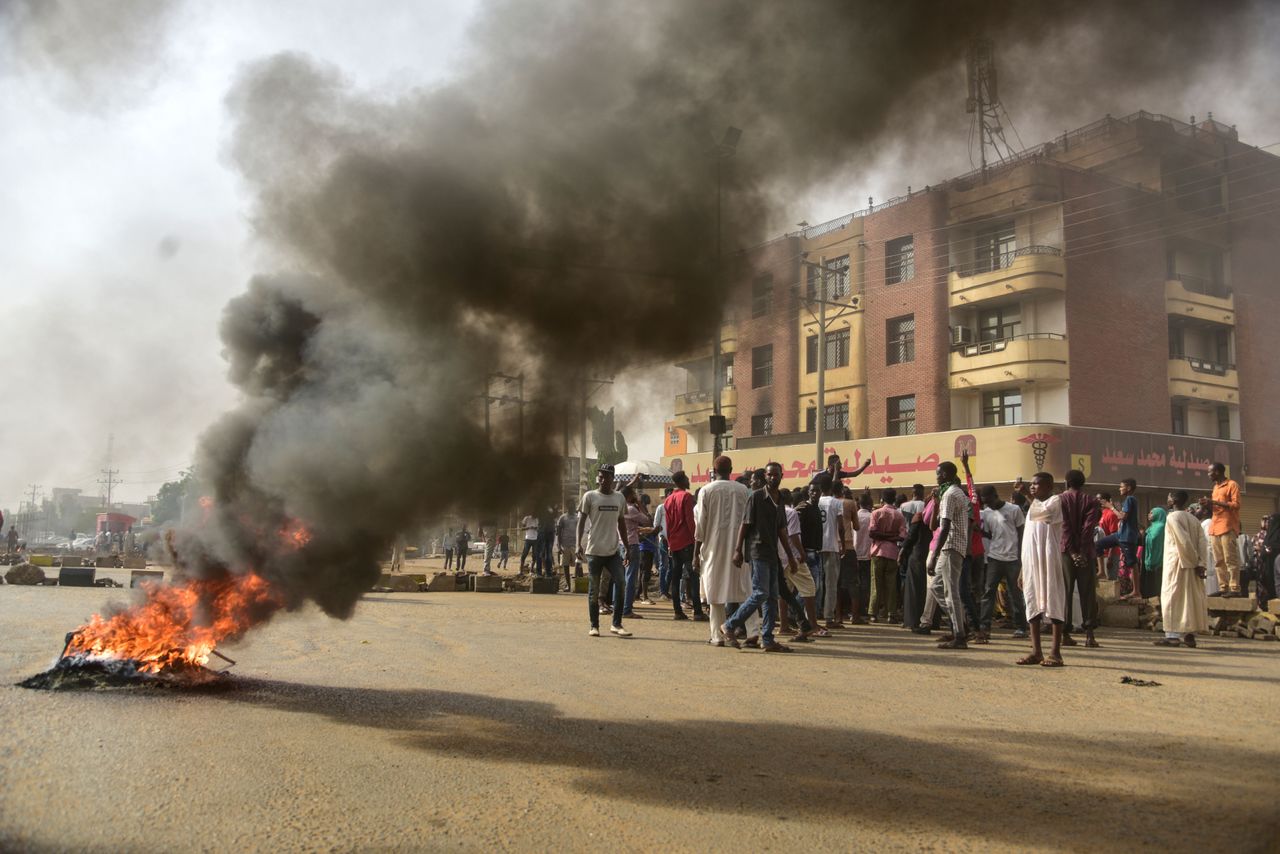 Sudanese protesters in Omdurman.