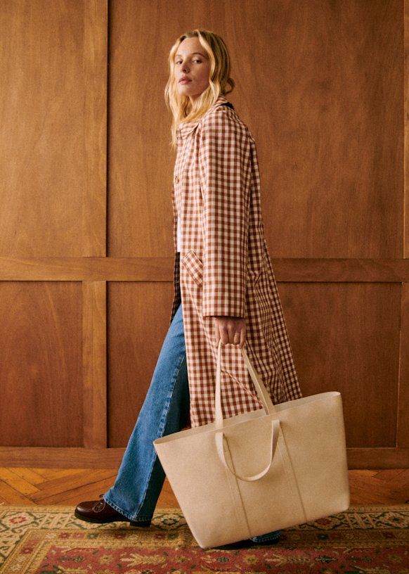 Clyde Coat - Brown Gingham/ Ecru - Organic Cotton - Organic Textile - S&eacute;zane