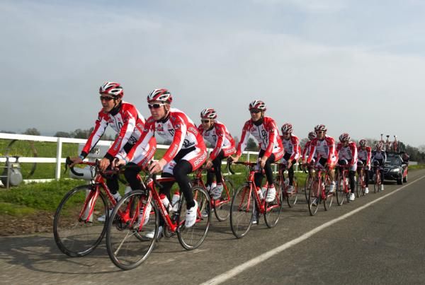 Bissell team riders enjoy the California weather.