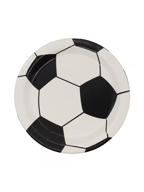 7" Soccer Ball Paper Snack Plates, 10ct