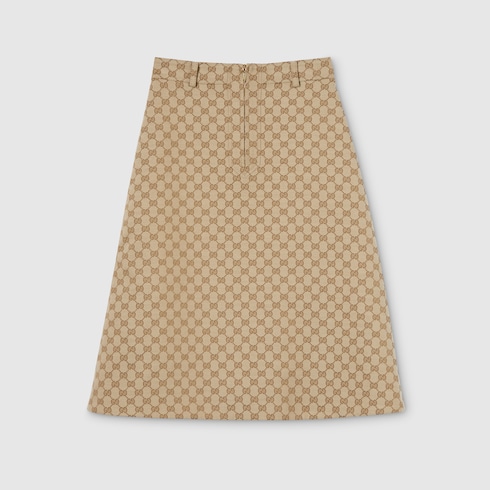 Gg Cotton Canvas Fabric Skirt