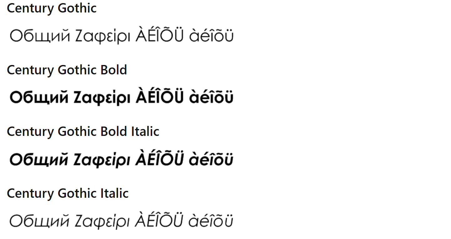 Typeface sample