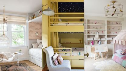 Children's small bedroom ideas with storage and bunks