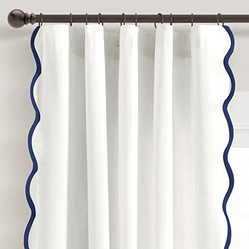 Lush Decor Coastal Chic Scallop Edge Window Curtain Panel Pair, 52