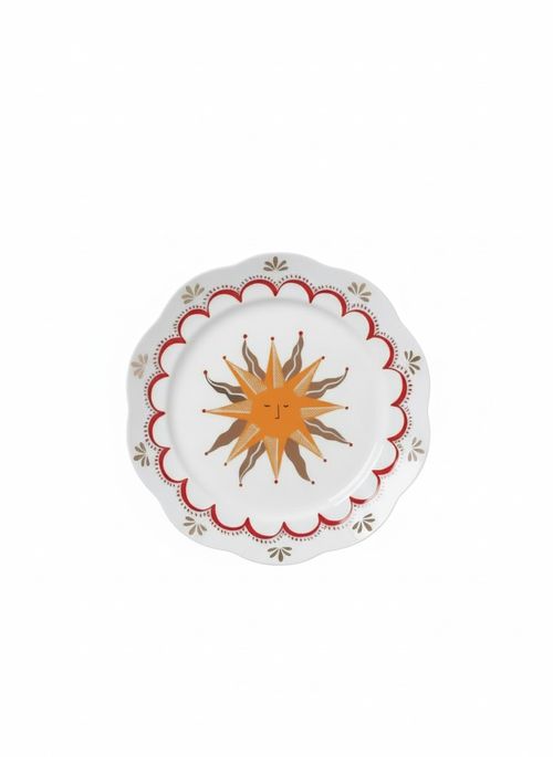John Lewis Fleur Sun Fine China Side Plate, 19.6cm, White