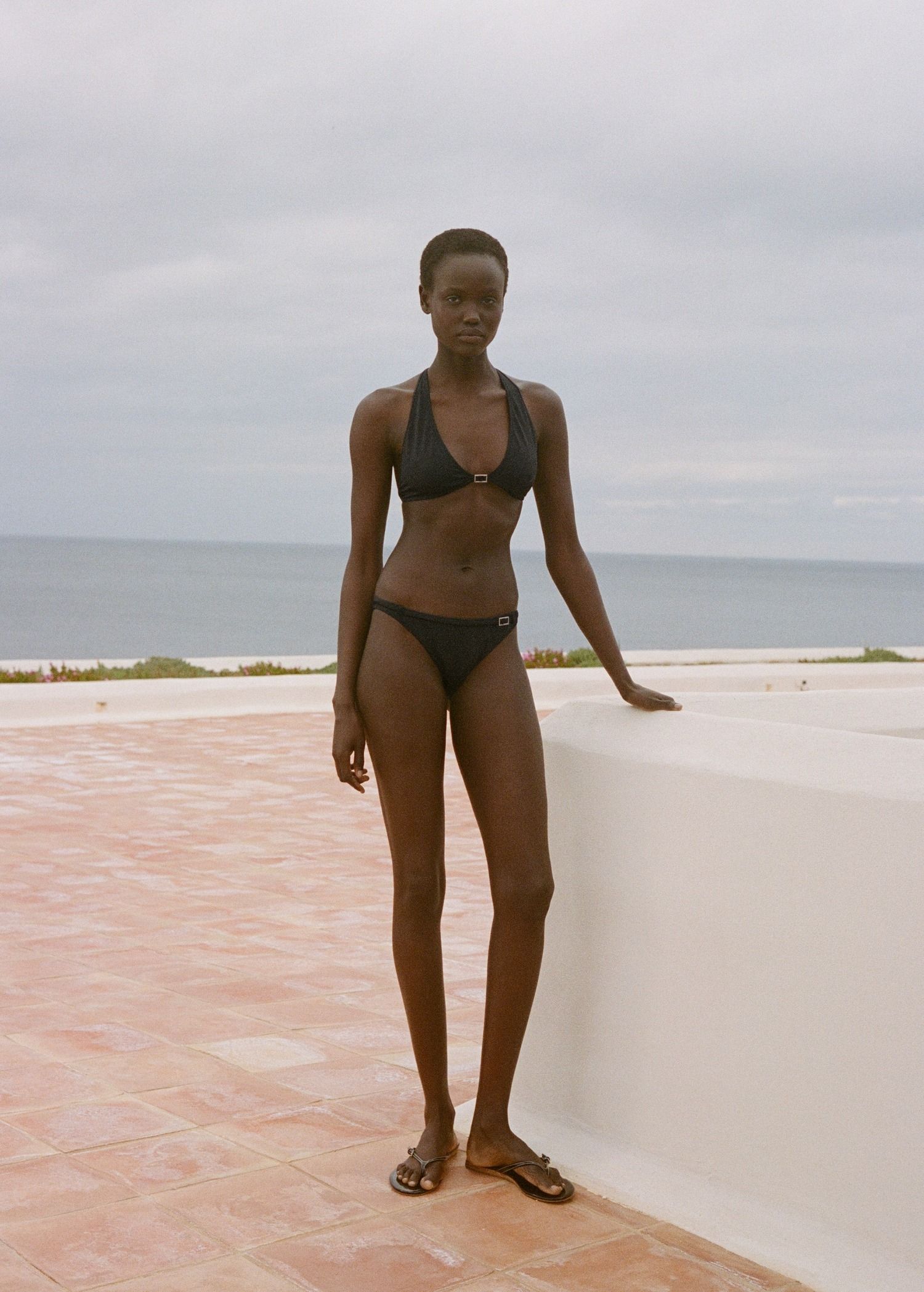 MANGO, Halter Bikini Top With Buckle Detail