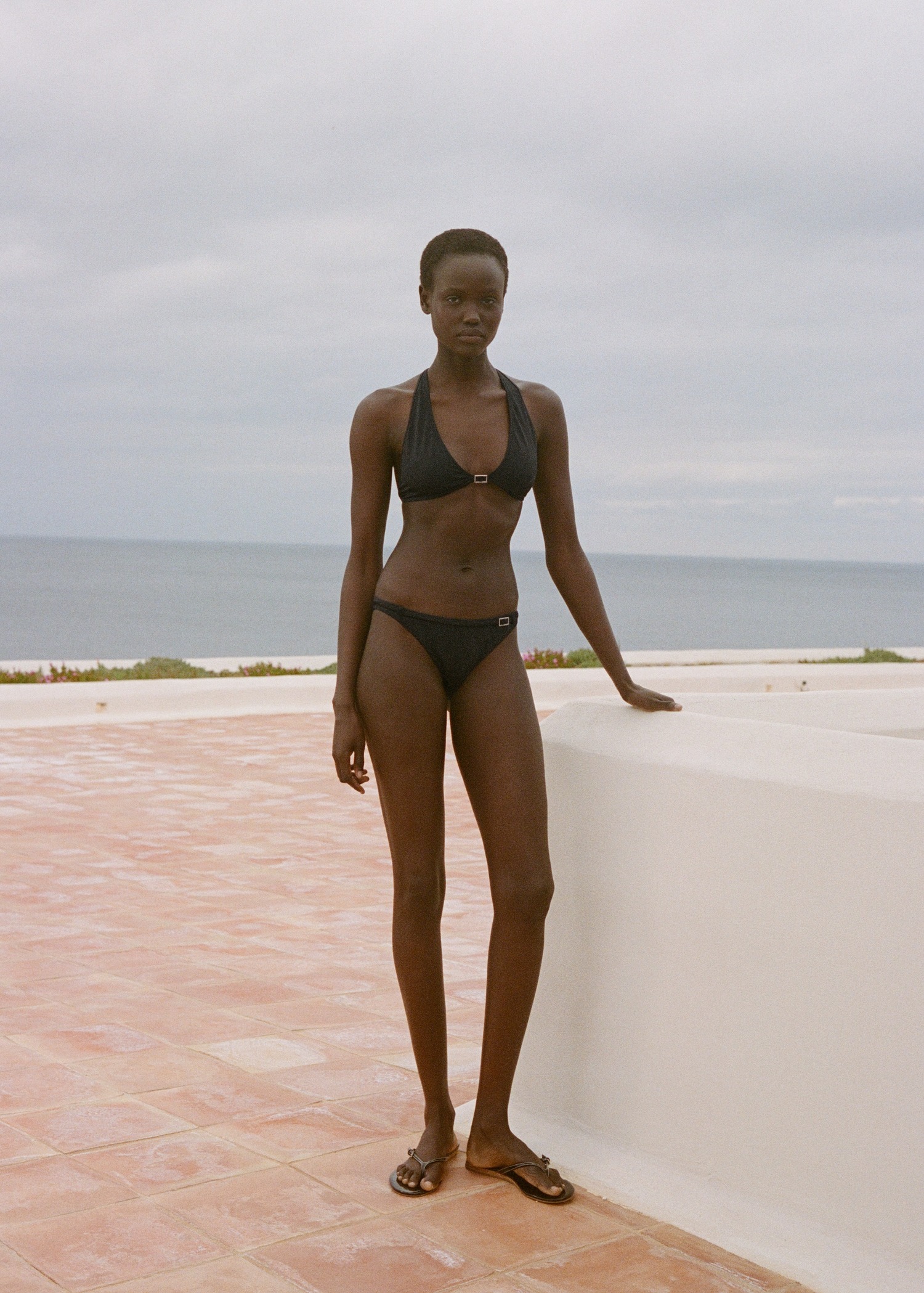 MANGO, Halter Bikini Top With Buckle Detail