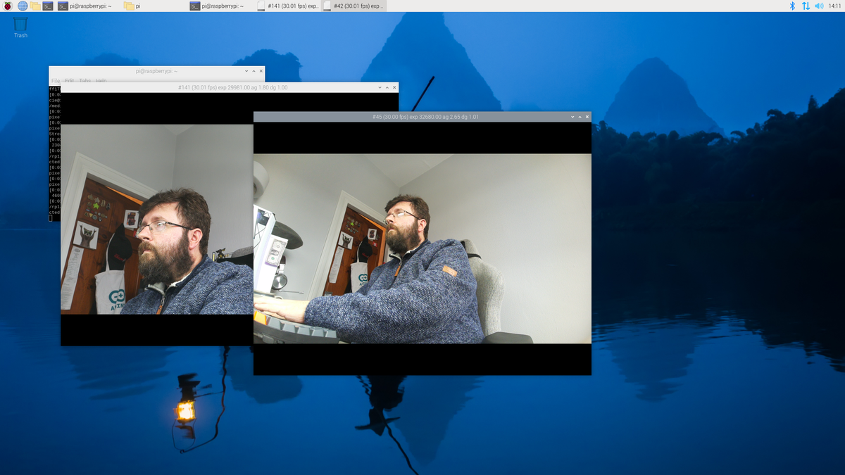 Testing dual camera support on the Raspberry Pi 5