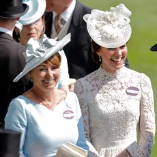 Catherine, Duchess of Cambridge (R) and her mother Carole Middleton attend day 1 of Royal Ascot at Ascot Racecourse on June 20, 2017 in Ascot, England