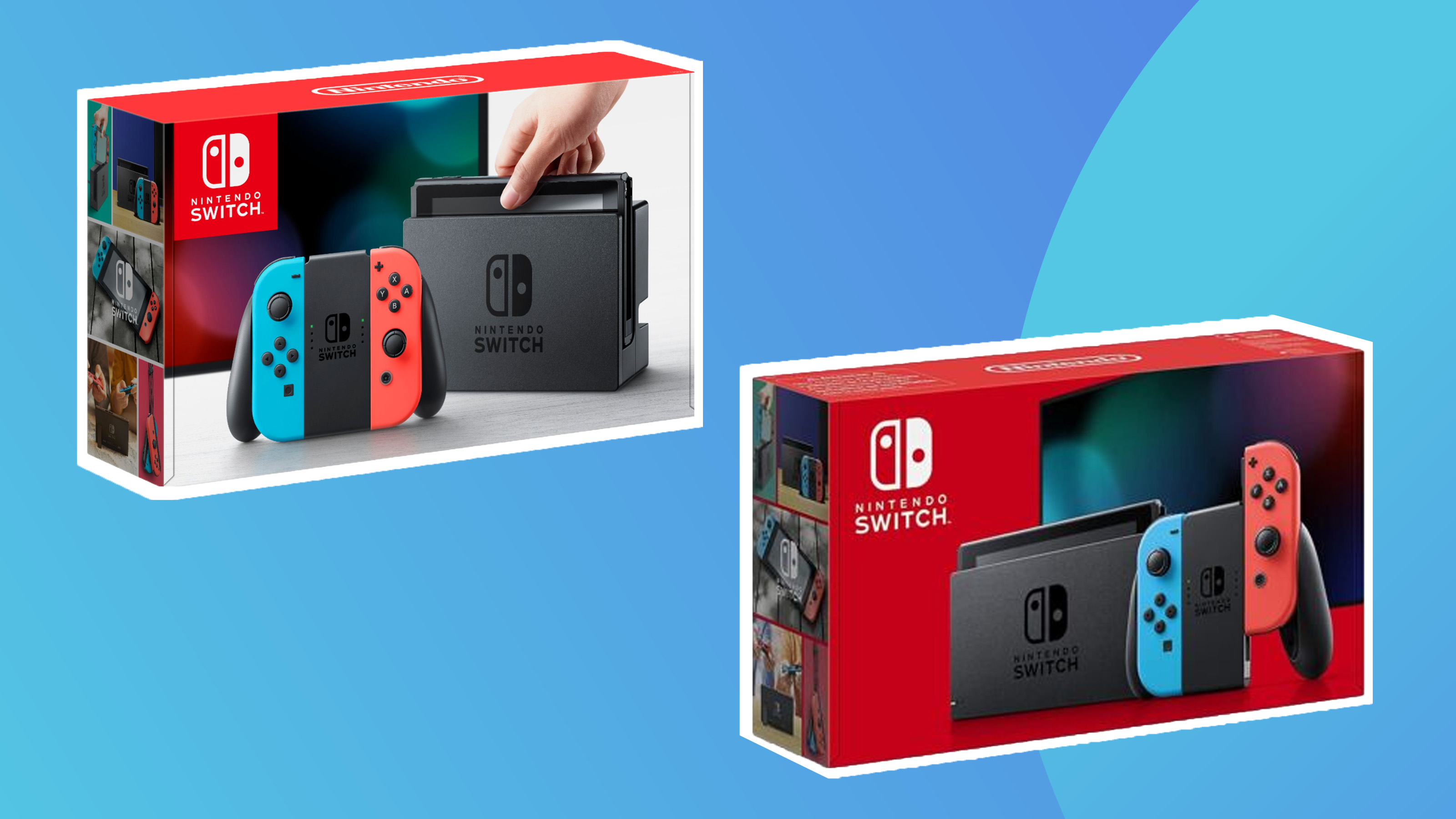 A product shot of 2 varying Switch boxes