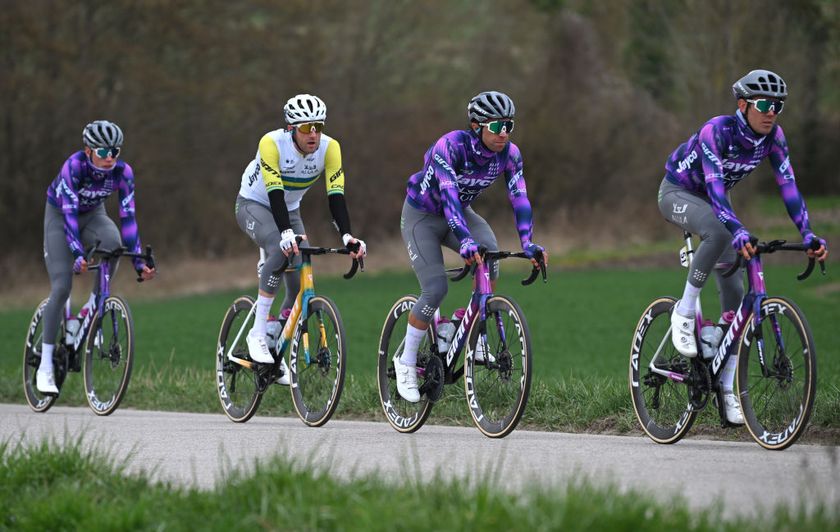 LE PERRAYENYVELINES FRANCE MARCH 09 LR Luke Durbridge of Australia Michael Matthews of Australia and Ben Oconnor of Australia and Team Jayco AlUla compete during the 83rd Paris Nice 2025 Stage 1 a 1561km stage from Le PerrayenYvelines to Le PerrayenYvelines UCIWT on March 09 2025 in Le PerrayenYvelines France Photo by Dario BelingheriGetty Images