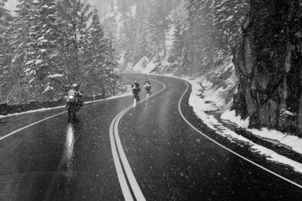 Getting past Emerald Bay brought the moto crew into even harsher weather